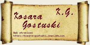 Kosara Gostuški vizit kartica